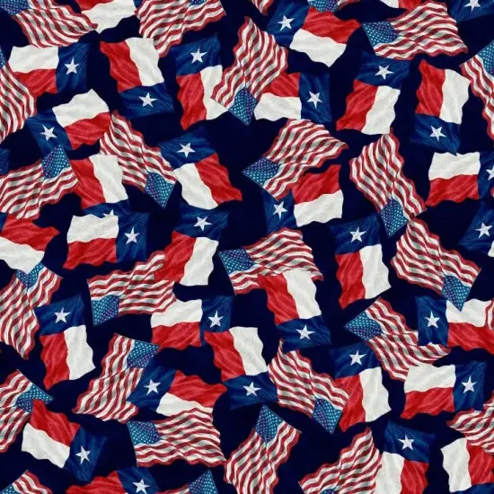 ATXSH Blue Flag Of Texas Cotton 44"/45" Fabric Per Yard {1}