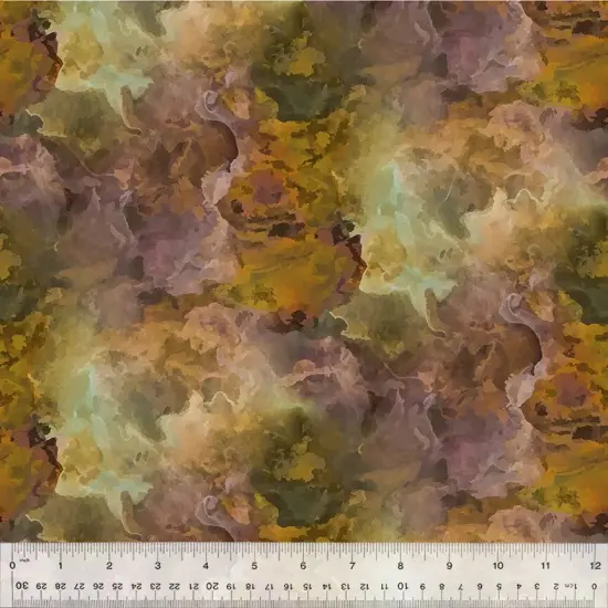Multi Color Tempest Nebula Amber 44"/45 Fabric Per Yard {1}