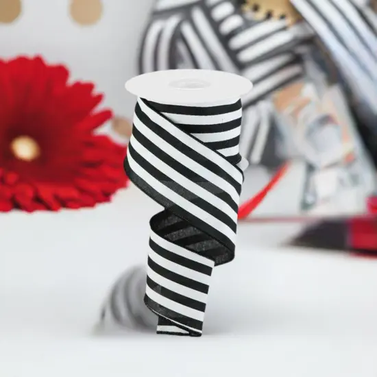 2.5" Vertical Stripe Ribbon: Black (10 Yard) {2}