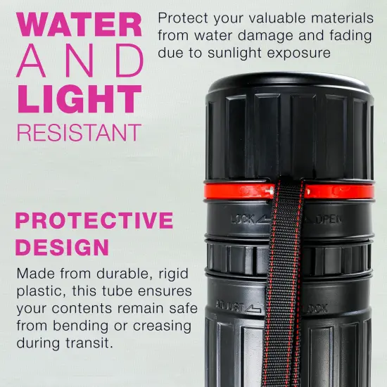 Large Telescoping Drafting Tube (Pack of 2) - 4-7/8" Outside/4-1/2" Inside Diameter, Expands 30-1/4" to 47-3/4", with Shoulder Strap {4}