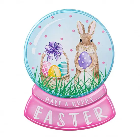 12" Metal Embossed Sign: Easter Snow Globe {1}