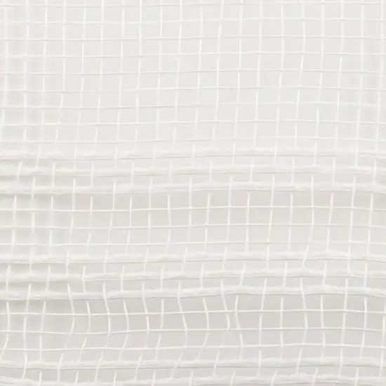 10.5" Faux Jute Border Stripe Mesh Ribbon: White (10 Yards) {3}
