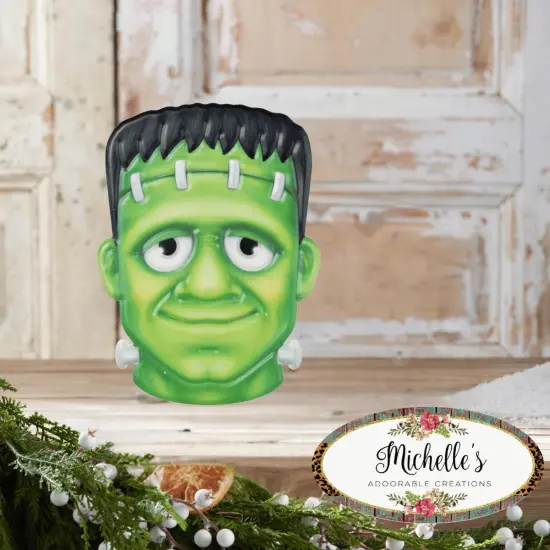 12" Metal Embossed Sign: Frankenstein (Green) {4}