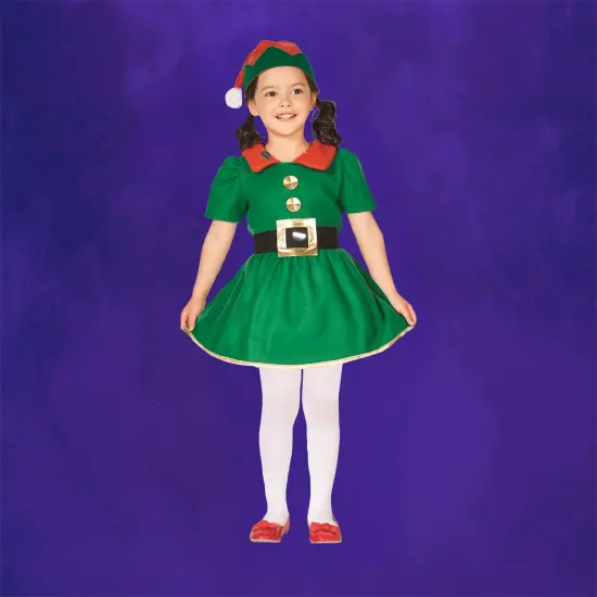 Northlight Girl's Elf Christmas Costume - 4-6 Years Green {4}