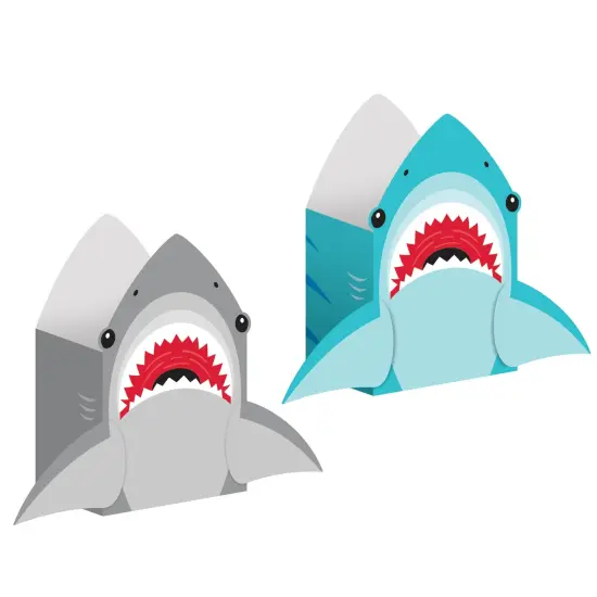 Shark Party Paper Treat Bags - 8ct {1}