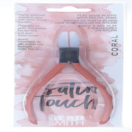 The Beadsmith Satin Touch Round Nose Pliers, 5.75 inches (145mm) with polished steel head, comfortable contoured grip handles and double-leaf springs, tool for jewelry making {4}