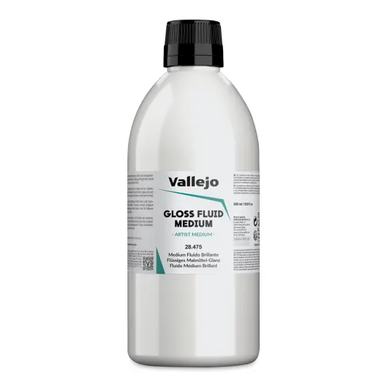 Vallejo Acrylic Fluid Medium - Gloss, 500 ml {1}