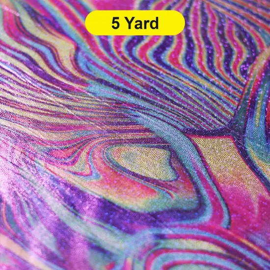 Paint Swirl Fabric Vibrant 4 Way Stretch Purple Multicolor {1}