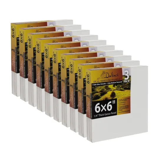Jerry's Artarama Da Vinci Dual Sided Pro Panel Board - 30-Pack, 6x6" 6mm Deep Panels for Painting - Archival, Acid-Free Art Supplies - Ultra-Smooth & Medium Textured Paint Surfaces {1}