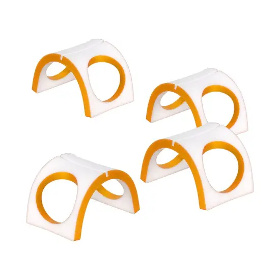 Napkin Rings with Slots For Place Cards 4pk Clear Silver {5}