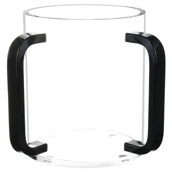 Lucite Clear Wash Cup with Black Handles {1}