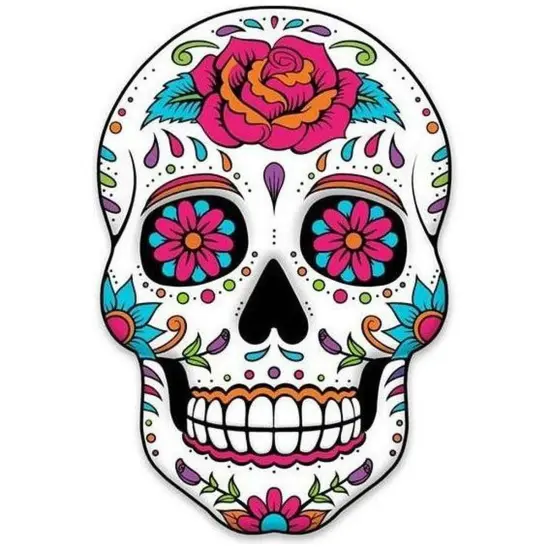 12" Metal Embossed Sign: Sugar Skull {1}