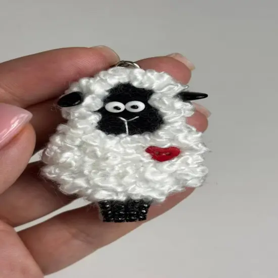 Set for making a brooch-keychain Crystal Art Sheep BP-376C {1}