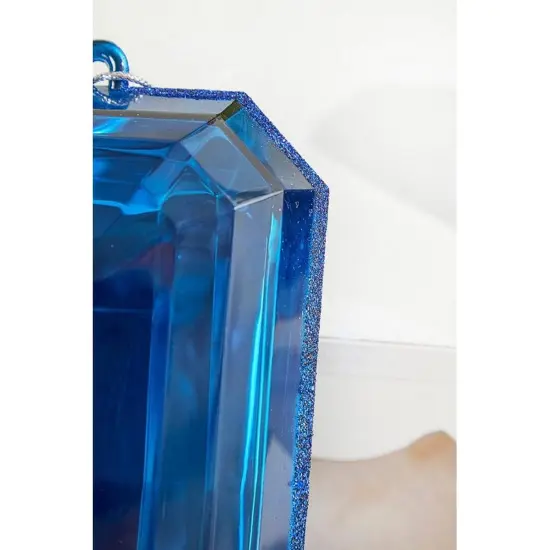 8" Acrylic Rectangle Jewel Ornament: Blue {3}