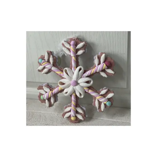 8" Claydough Candy Snowflake Ornament {3}
