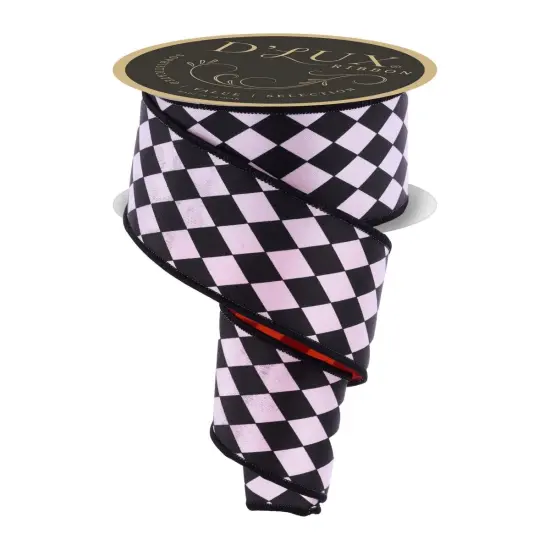 2.5" Harlequin Fused Back Ribbon: Orange (10 Yards) {1}