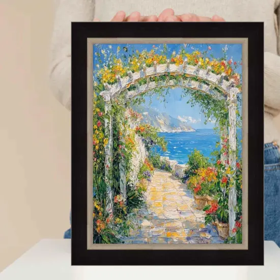 Cafe Wood With Silver Lip Picture Frame 40x40 frame {3}