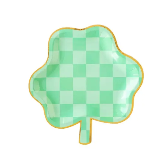 CHECKERED SHAMROCK PLATES {1}