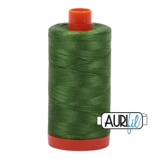 5018 Dark Green Grass Aurifil Cotton 50wt Large Spool {1}