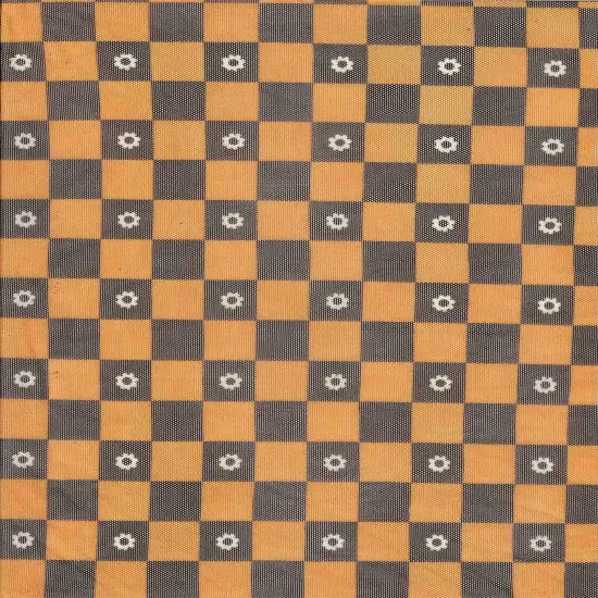 1 Yard Polyester Spandex 80 GSM Mesh Fabric, Flower Checker Print Lightweight Soft Stretch 54" Width IVORY/BROWN {5}