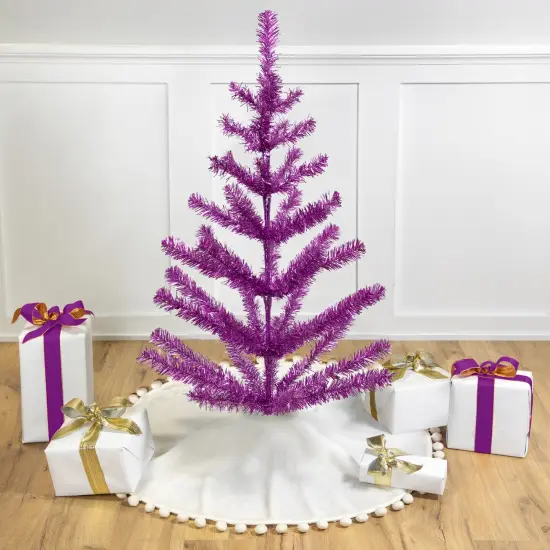 Northlight Medium Tinsel Twig Artificial Christmas Tree -3' - Purple - Unlit {1}
