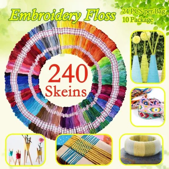 24pcs Embroidery Floss Egyptian Long-Staple Cotton (rainbow) {3}