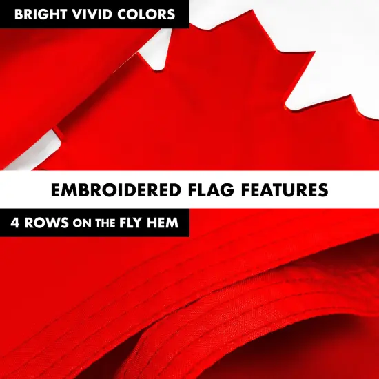 G128 - 6 Feet Tangle Free Spinning Flagpole (Black) Canada Double Sided Brass Grommets Embroidered 3x5 ft (Flag Included) Aluminum Flag Pole {5}