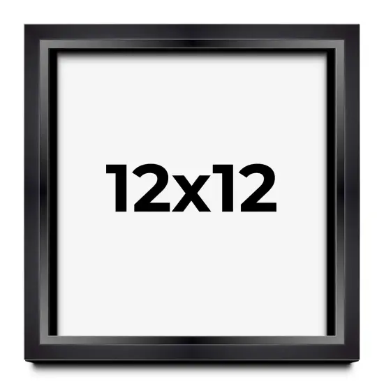 Square Minimalist Shadow Box Black Picture Frame - UV Acrylic, Backing, Hanging Hardware {1}