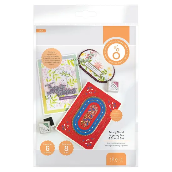 Tonic Die And Stencil Set-Fancy Floral Layering {1}