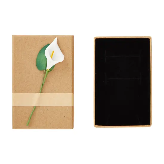 12-Pack Jewelry Gift Boxes with Lids - Lily Flower Small Cardboard Gift Box for Necklace Packaging Bulk (3.5 x 2.2 In) {5}