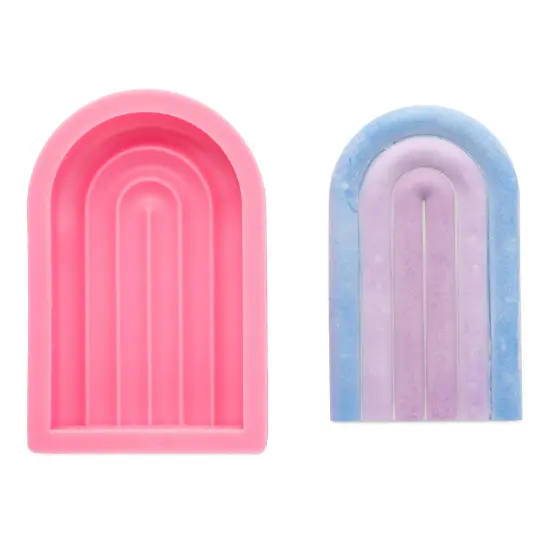 American Crafts Color Pour Stone Resin Silicone Mold-Rainbow Coaster {6}