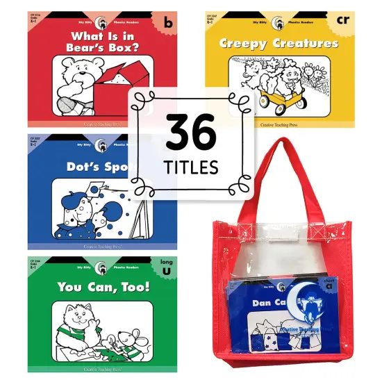 Itty Bitty Phonics Readers Set, 36 Books with Carrying Case {1}