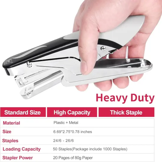 Stapler Heavy Duty with 1000 Staples and Staples Remover, 20 Sheet Capacity, Office Desk Stapler for Stapling Home School Warehouse Handmade, No Jam {2}
