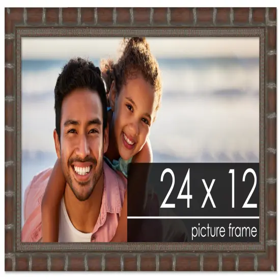 24x12 Modern Bamboo Picture Frame with UV-Resistant Acrylic & Acid Free Backing, Available in5 Finishes - Gold, Silver, Brown, Black, and Natural {1}