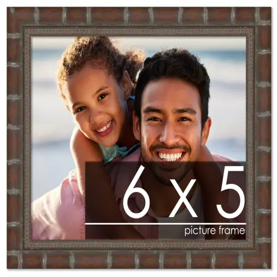 6x5 Modern Bamboo Picture Frame with UV-Resistant Acrylic & Acid Free Backing, Available in5 Finishes - Gold, Silver, Brown, Black, and Natural {1}