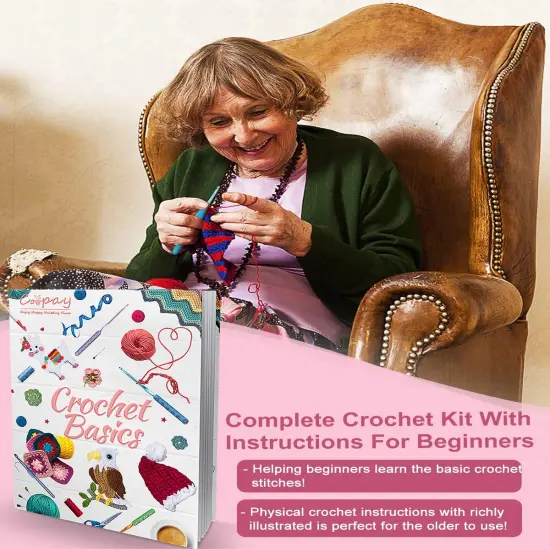 71PCS Crochet Starter Kit with 16 Colors Crochet Yarn & Instructions {2}