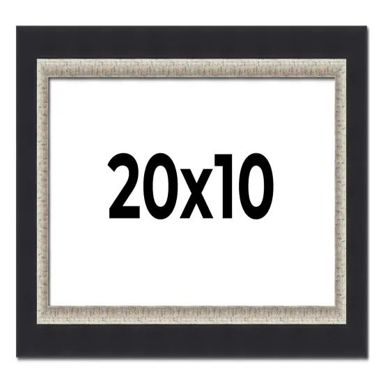 Panoramic Embellished Black Picture Frame - UV Acrylic, Foam Board Backing, Hanging Hardware {1}