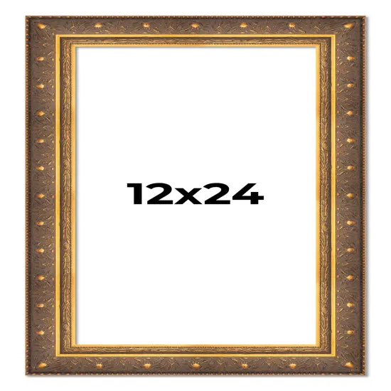 Panoramic Museum Gold Picture Frame - UV Acrylic, Foam Board Backing, Hanging Hardware {1}