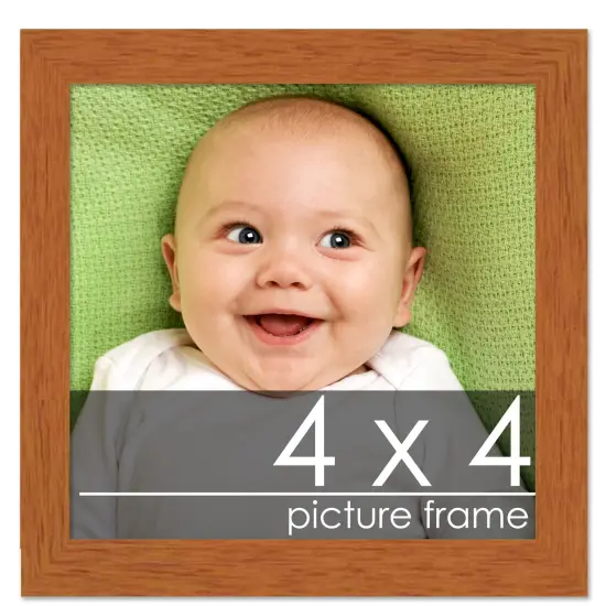 Square Modernist Brown Picture Frame - UV Acrylic, Foam Board Backing, Hanging Hardware {1}