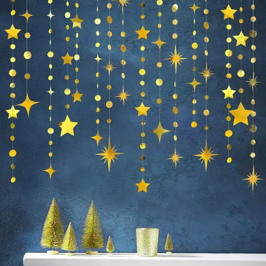 Gold Party Decorations Star Circle Dot Paper {3}