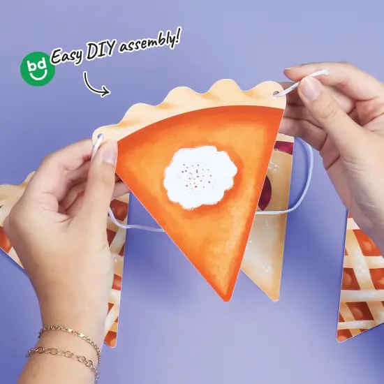 Big Dot of Happiness Holiday Pie Garland Banner, Thanksgiving Decor, Friendsgiving Party Banner, Thanksgiving Pie Banner, 15 Feet of Cord, 15 Shaped Pies {5}