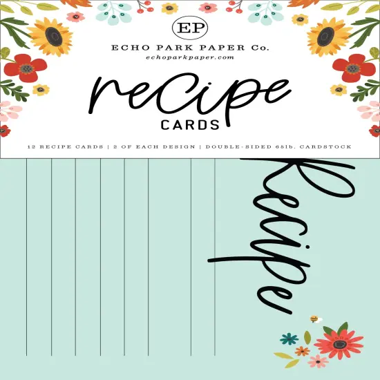 Echo Park Recipe Cards-Sunflower Summer {2}