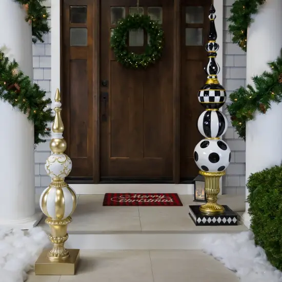 Northlight Commercial Size Ball Finial Christmas Decoration - 71.25" - Black and White {5}