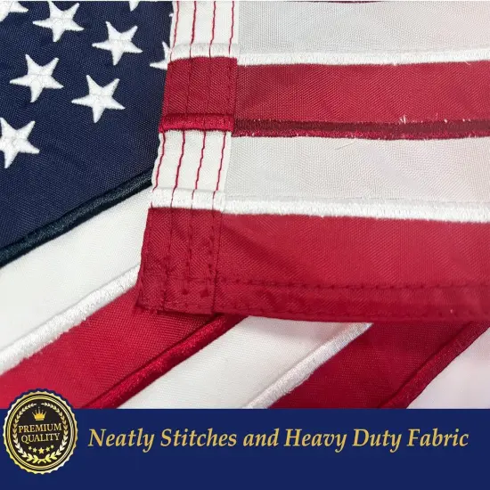 American USA Boat flag 16x24 US Flag - Heavy Duty Outdoor Unite States Flags Embroidered Stars Sewn Stripes with Brass Grommets {4}