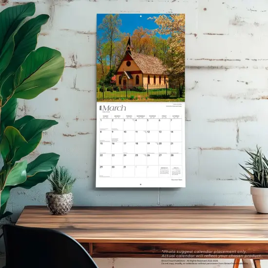 Volunteer State | Tennessee Places | 2026 12 x 24 Inch (Hanging) Monthly Square Wall Calendar | Plastic-Free {5}