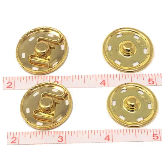 Brass Metal Snaps Sew On 6 Hole 1 1/4" Wide {1}