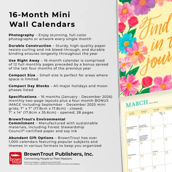 Bonnie Marcus OFFICIAL | 2026 7 x 14 Inch (Hanging) Monthly Mini Wall Calendar {6}