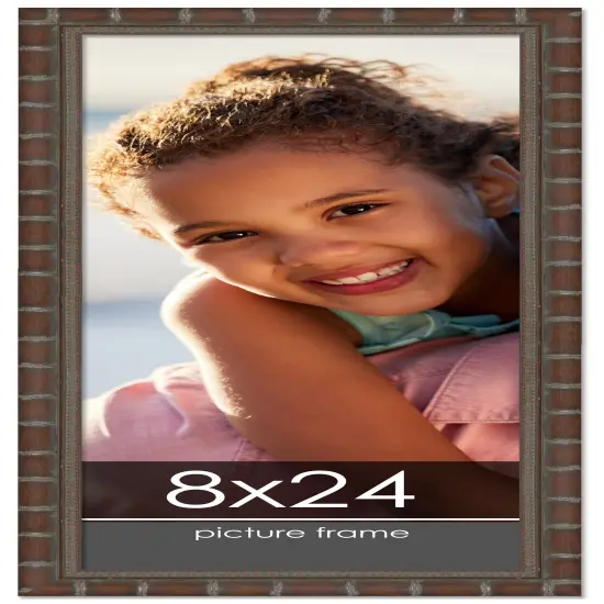8x24 Modern Bamboo Picture Frame with UV-Resistant Acrylic & Acid Free Backing, Available in5 Finishes - Gold, Silver, Brown, Black, and Natural {1}