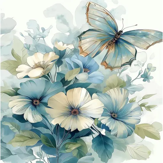 Paint by Numbers for Adults Beginners Paint by Number Kit Butterfly, DIY Acrylic Paint by Numbers Kits Flowers Colorful Paintworks Artwork for Adults Beginner {1}