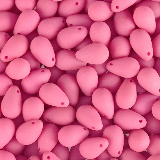 John Bead 114pcs 6x9mm Czech Glass White Alabaster Velvet Drop Bead Strands Soft Pink {1}